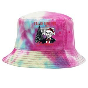 Humorous Trump Ill Be Home For Christmas 2024 Tie-Dyed Bucket Hat