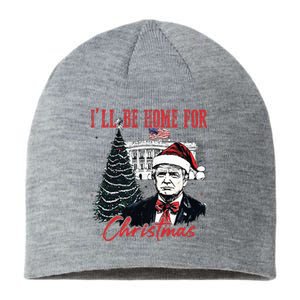 Humorous Trump Ill Be Home For Christmas 2024 Sustainable Beanie