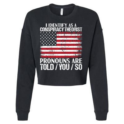 Hot Trend I Identify As A Conspiracy Theorist Pronouns Are Told You So Cropped Pullover Crew