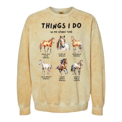 Horse Things I Do In My Leisure Time Colorblast Crewneck Sweatshirt