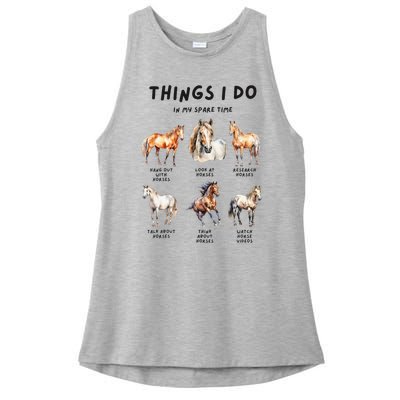 Horse Things I Do In My Leisure Time Ladies PosiCharge Tri-Blend Wicking Tank