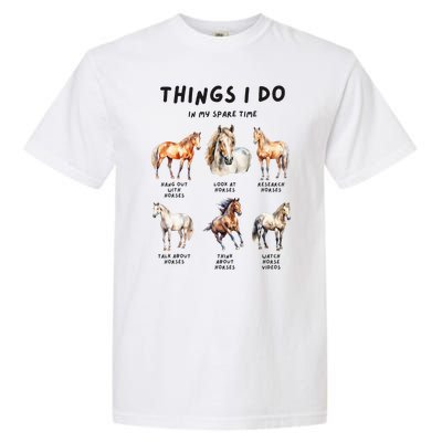 Horse Things I Do In My Leisure Time Garment-Dyed Heavyweight T-Shirt