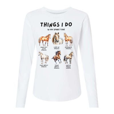 Horse Things I Do In My Leisure Time Womens Cotton Relaxed Long Sleeve T-Shirt