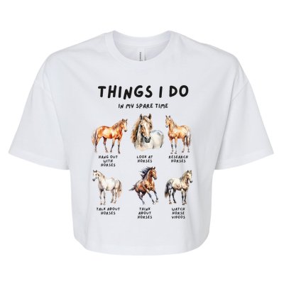 Horse Things I Do In My Leisure Time Bella+Canvas Jersey Crop Tee