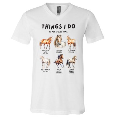 Horse Things I Do In My Leisure Time V-Neck T-Shirt