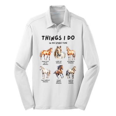 Horse Things I Do In My Leisure Time Silk Touch Performance Long Sleeve Polo