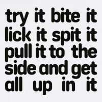 Hard222soft Try It Bite It Lick It Spit It Pull It To The Side And Get All Up In Women's V-Neck T-Shirt