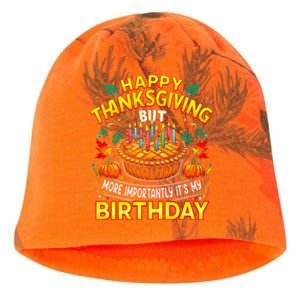 Happy Thanksgiving It S My Birthday Pumpkin Pie Thankful Day Kati - Camo Knit Beanie