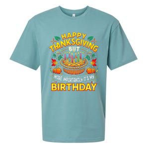 Happy Thanksgiving It S My Birthday Pumpkin Pie Thankful Day Sueded Cloud Jersey T-Shirt