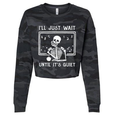 Halloween Teacher Ill Just Wait Until Its Quiet Cropped Pullover Crew