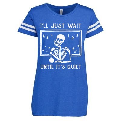 Halloween Teacher Ill Just Wait Until Its Quiet Enza Ladies Jersey Football T-Shirt