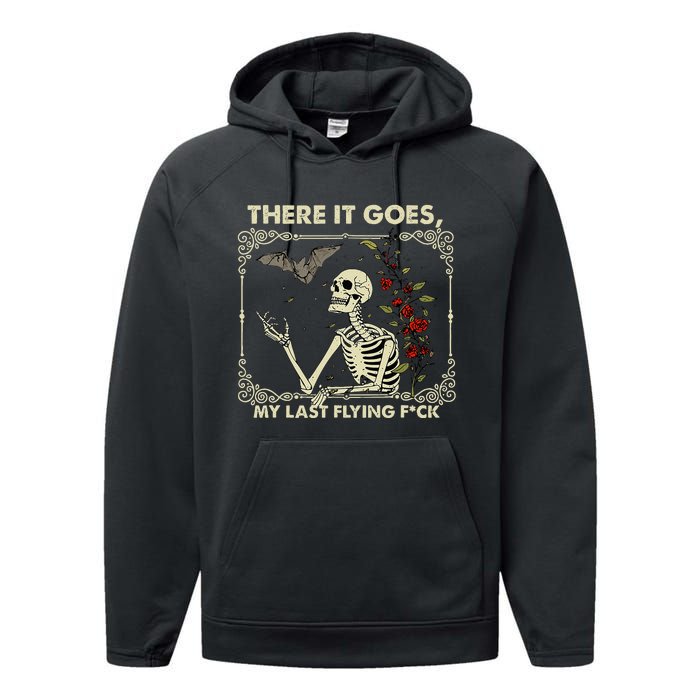 Halloween There It Goes My Last Flying F Skeletons Performance Fleece Hoodie