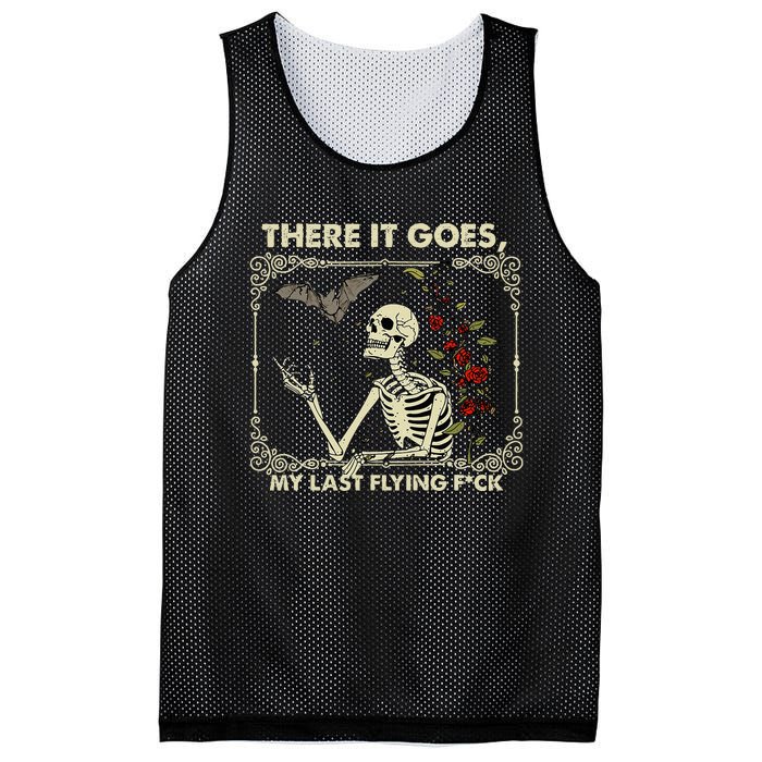 Halloween There It Goes My Last Flying F Skeletons Mesh Reversible Basketball Jersey Tank