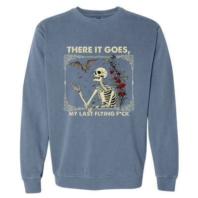 Halloween There It Goes My Last Flying F Skeletons Garment-Dyed Sweatshirt