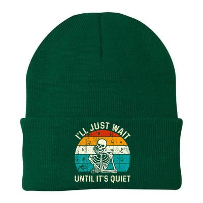 Halloween Teacher Ill Just Wait Until Its Quiet Skeleton Knit Cap Winter Beanie