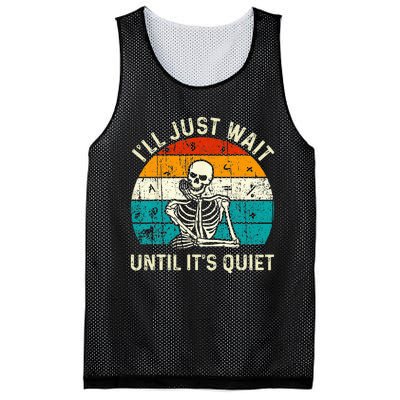 Halloween Teacher Ill Just Wait Until Its Quiet Skeleton Mesh Reversible Basketball Jersey Tank