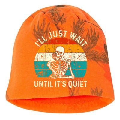 Halloween Teacher Ill Just Wait Until Its Quiet Skeleton Kati - Camo Knit Beanie