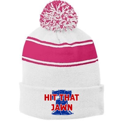 Hit That Jawn - Philadelphia Baseball Stripe Pom Pom Beanie