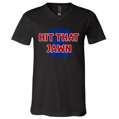 Hit That Jawn - Philadelphia Baseball V-Neck T-Shirt