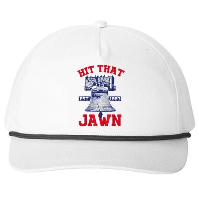 Hit That Jawn - Philadelphia Philly Baseball Funny Saying Snapback Five-Panel Rope Hat