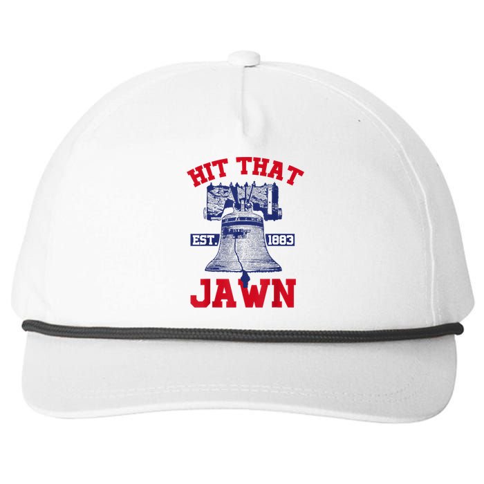 Hit That Jawn - Philadelphia Philly Baseball Funny Saying Snapback Five-Panel Rope Hat