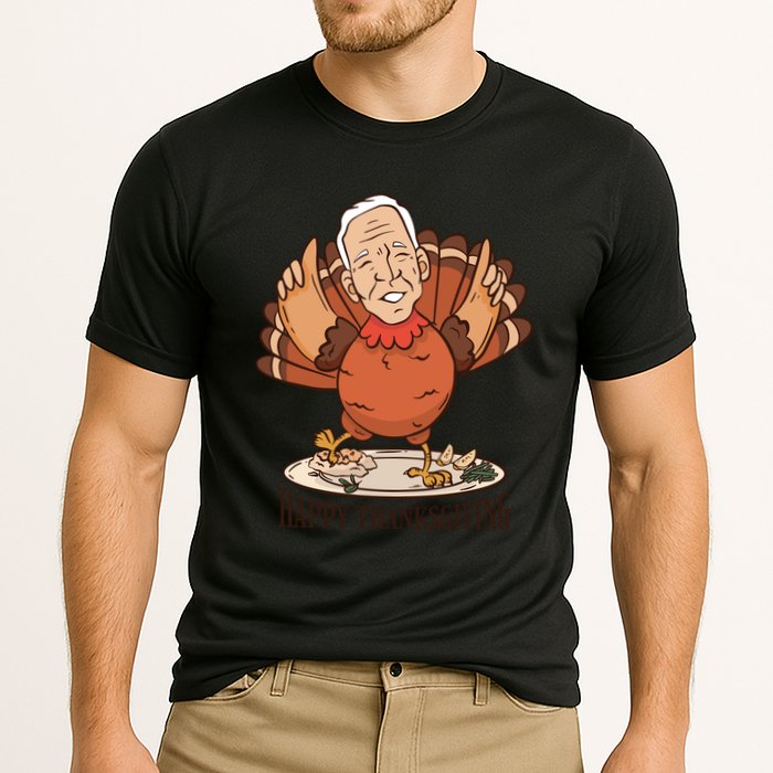 Happy Thanksgiving Joe Bide Turkey Cooling Performance Crew T-Shirt