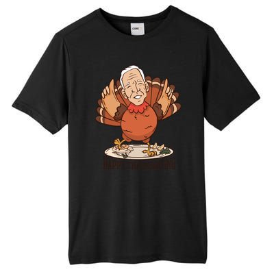 Happy Thanksgiving Joe Bide Turkey Tall Fusion ChromaSoft Performance T-Shirt