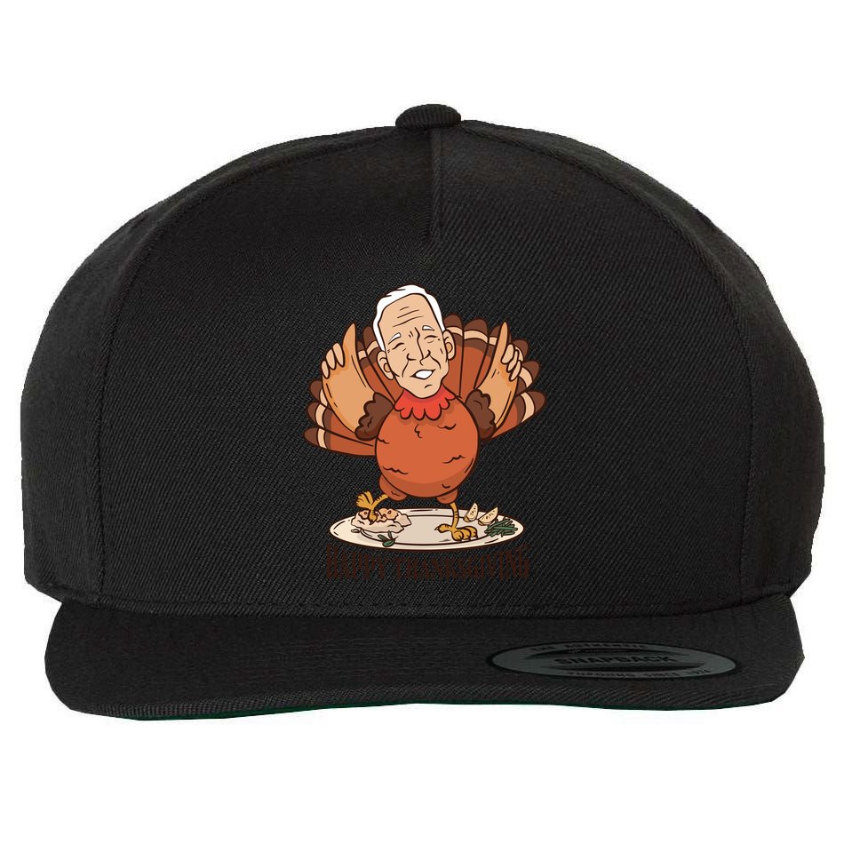 Happy Thanksgiving Joe Bide Turkey Wool Snapback Cap