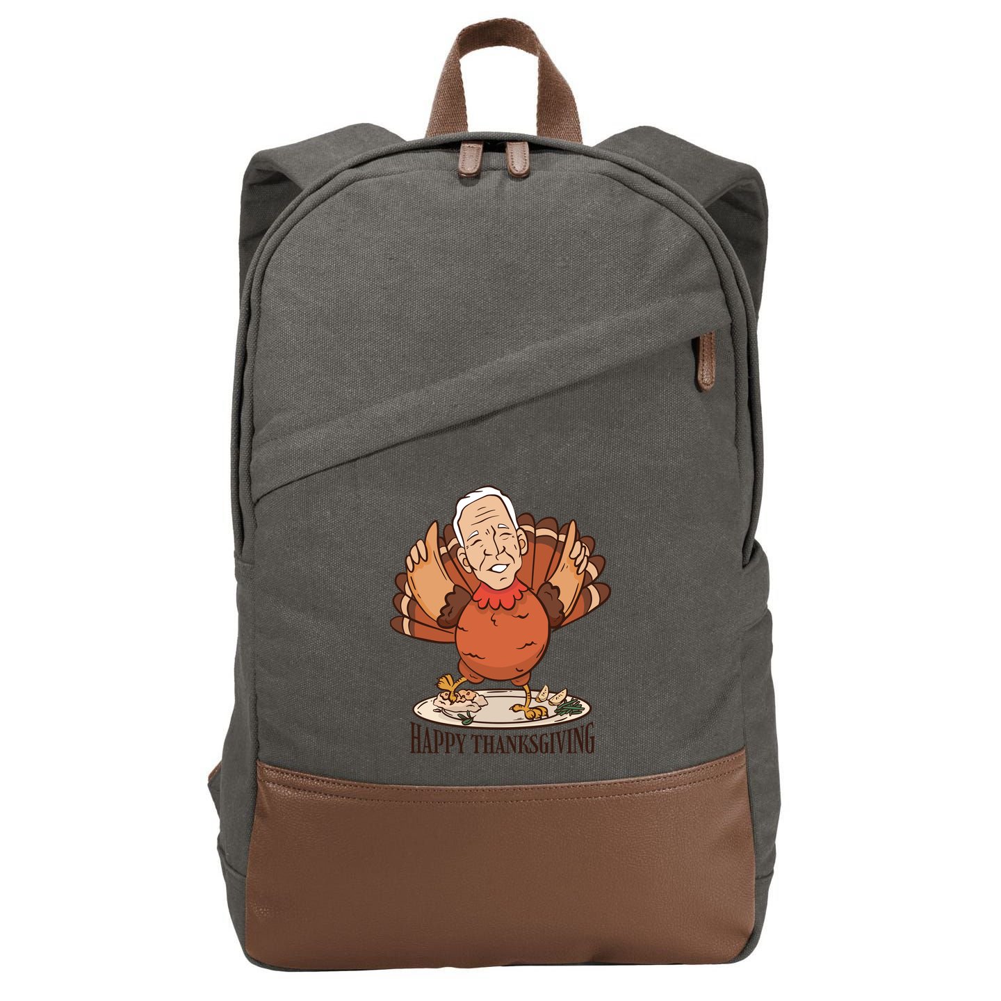 Happy Thanksgiving Joe Bide Turkey Cotton Canvas Backpack