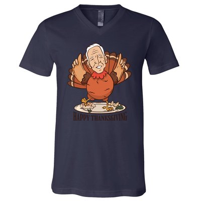 Happy Thanksgiving Joe Bide Turkey V-Neck T-Shirt