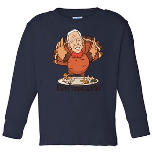 Happy Thanksgiving Joe Bide Turkey Toddler Long Sleeve Shirt