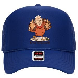 Happy Thanksgiving Joe Bide Turkey High Crown Mesh Back Trucker Hat