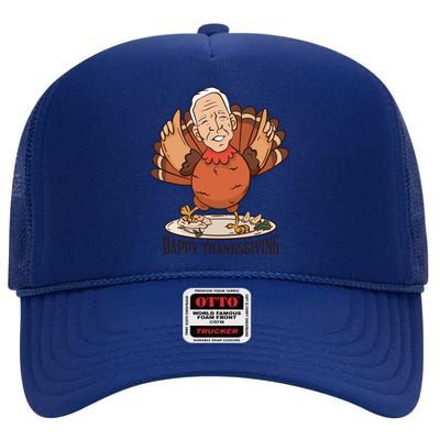 Happy Thanksgiving Joe Bide Turkey High Crown Mesh Back Trucker Hat