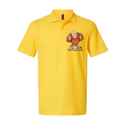 Happy Thanksgiving Joe Bide Turkey Softstyle Adult Sport Polo