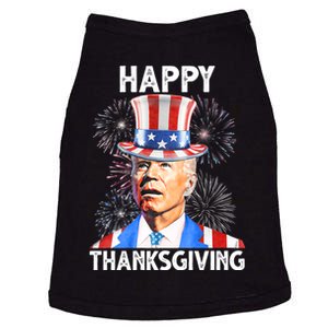 Happy Thanksgiving Joe Biden Firework Patriotic 4th Of July Doggie Tank