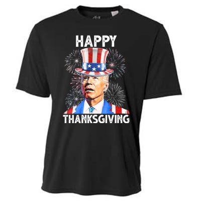 Happy Thanksgiving Joe Biden Firework Patriotic 4th Of July Cooling Performance Crew T-Shirt