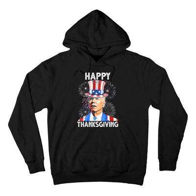 Happy Thanksgiving Joe Biden Firework Patriotic 4th Of July Hoodie