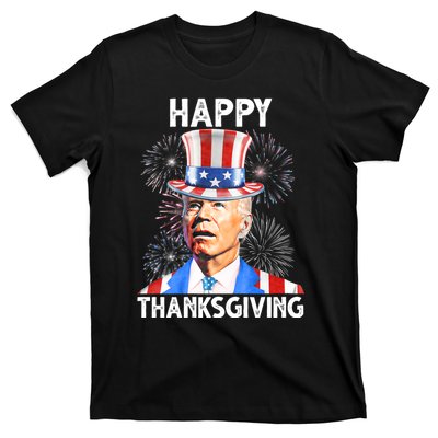 Happy Thanksgiving Joe Biden Firework Patriotic 4th Of July T-Shirt