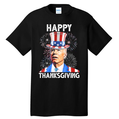 Happy Thanksgiving Joe Biden Firework Patriotic 4th Of July Tall T-Shirt