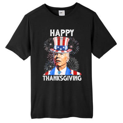 Happy Thanksgiving Joe Biden Firework Patriotic 4th Of July Tall Fusion ChromaSoft Performance T-Shirt