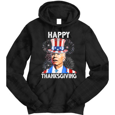 Happy Thanksgiving Joe Biden Firework Patriotic 4th Of July Tie Dye Hoodie