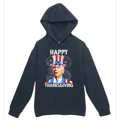 Happy Thanksgiving Joe Biden Firework Patriotic 4th Of July Urban Pullover Hoodie