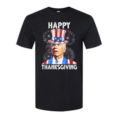 Happy Thanksgiving Joe Biden Firework Patriotic 4th Of July Softstyle CVC T-Shirt