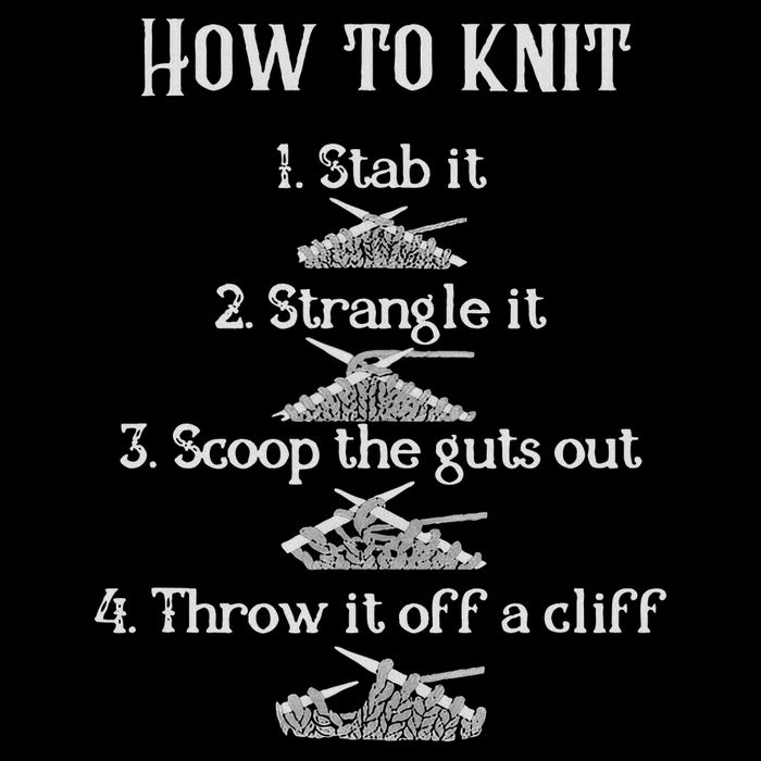 How To Knit 1 Stab It 2 Strangle It 3 Scoop The Guts Out Full-Length Apron With Pockets
