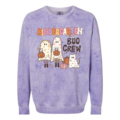 Halloween Teacher Kindergarten Boo Crew Colorblast Crewneck Sweatshirt