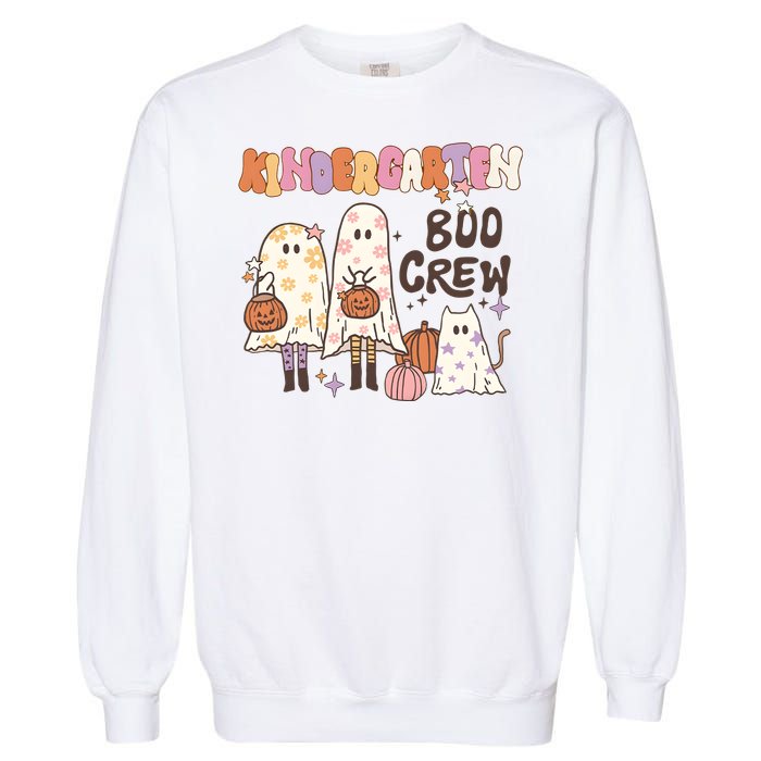 Halloween Teacher Kindergarten Boo Crew Garment-Dyed Sweatshirt