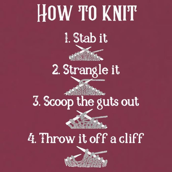 How To Knit 1 Stab It 2 Strangle It 3 Scoop The Guts Out  16oz Travel Tumbler
