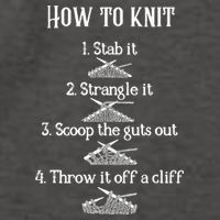 How To Knit 1 Stab It 2 Strangle It 3 Scoop The Guts Out  Vector Backpack