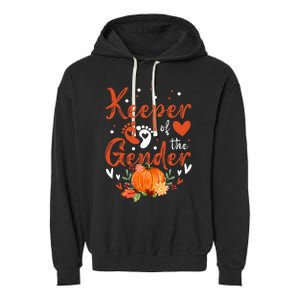 Halloween Thanksgiving Keeper Of The Gender Reveal Baby Cute Garment-Dyed Fleece Hoodie