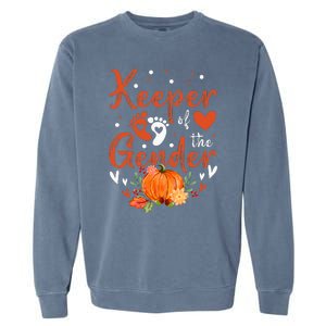 Halloween Thanksgiving Keeper Of The Gender Reveal Baby Cute Garment-Dyed Sweatshirt